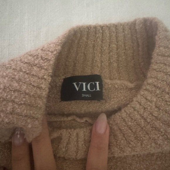 Vici Warm Beige Knit Sweater - Picture 3 of 5